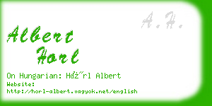 albert horl business card